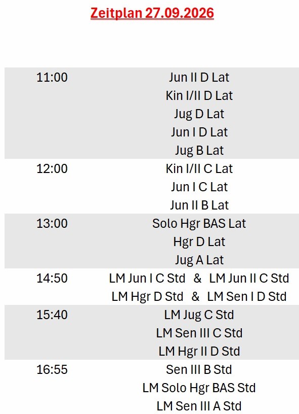 Zeitplan LM II 2026